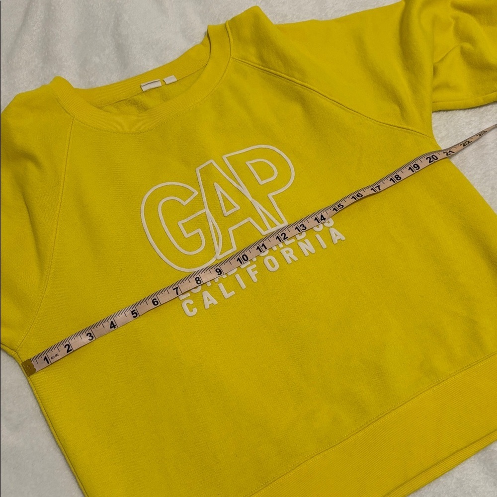 GAP lemon yellow graphic sweatshirt ‘established ‘69 California’ size medium - Picture 7 of 9